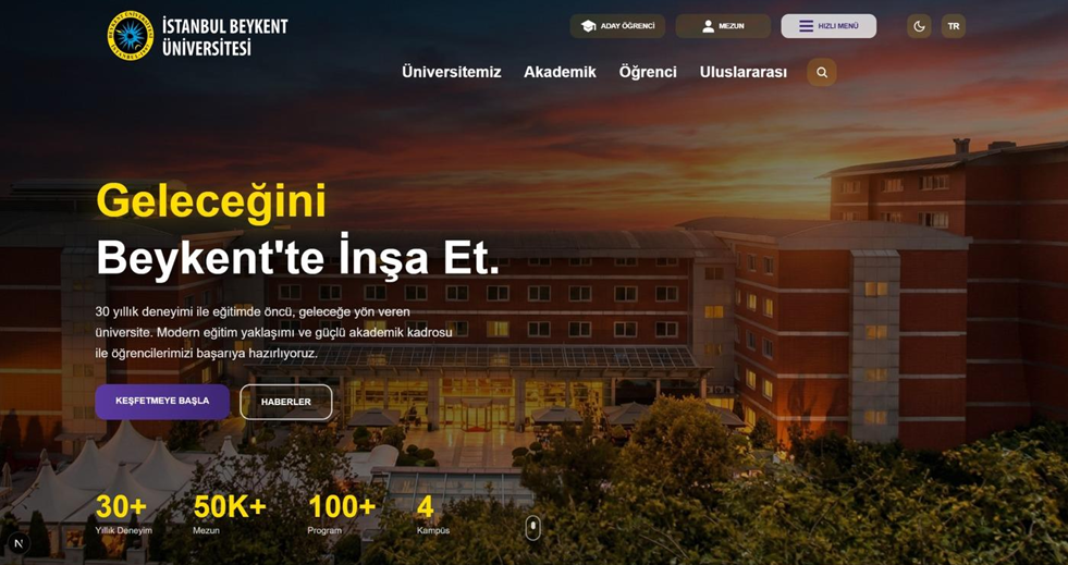 Beykent Üniversitesi Web Sitesi