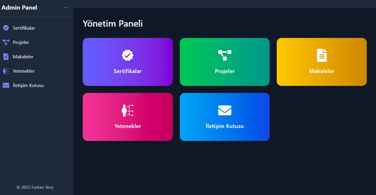 Full-Stack Portfolio Web Sitesi